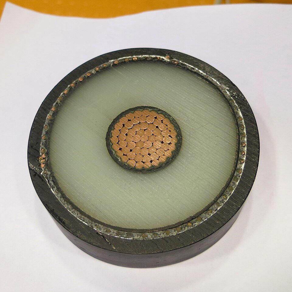 Cross-section of a high-voltage power cable